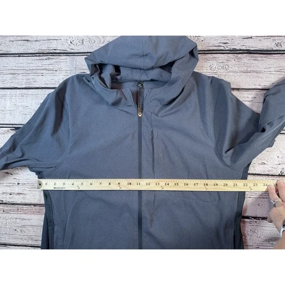 Lululemon Airing Easy Hoodie Jacket Mens‎ XL Breathable Blue Pockets Zip LM4749S - Picture 11 of 13